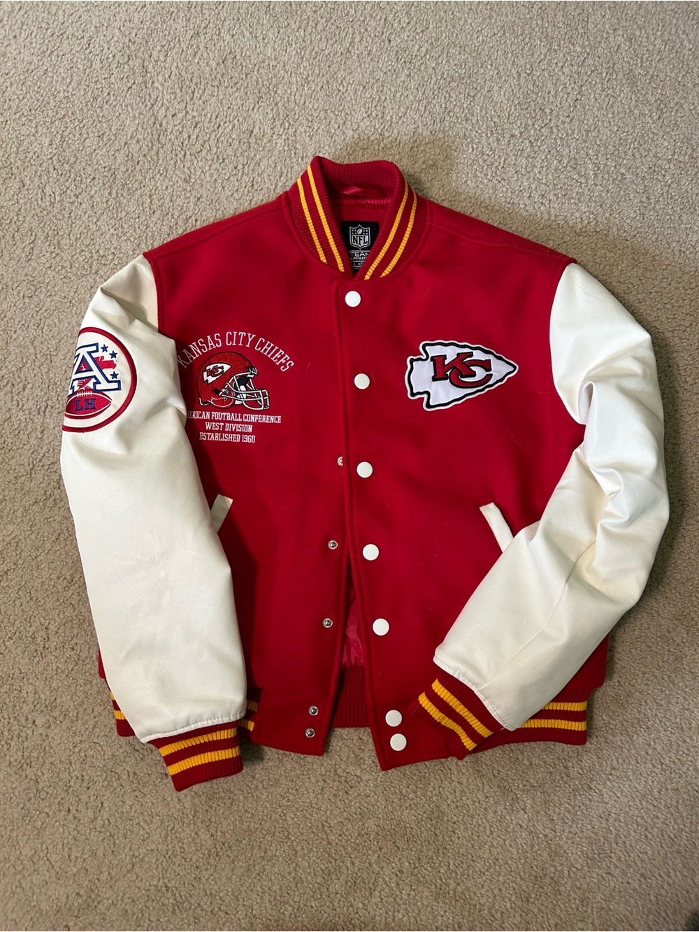 Kansas City Chiefs Red & White Varsity Jacket